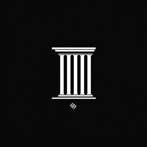 A financial firm logo inspired by Greek architecture.