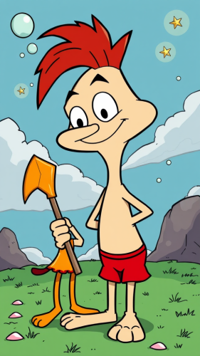 A funny picture of a cartoon character.