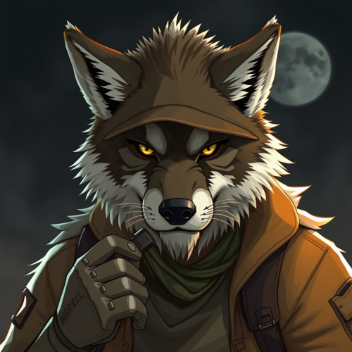 A furry wolf cartel member in narcos cartoon.