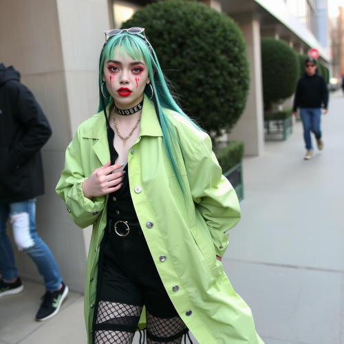 A girl named Billie Eilish plays dress-up.