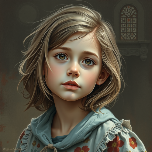 A girl playing with a colorful kite.