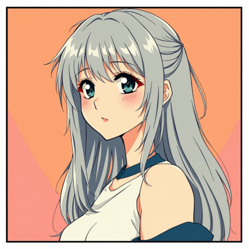 A girl with gray hair in classic cartoon.