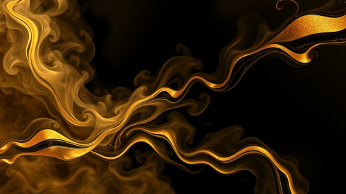 A golden hero battling swirling black smoke.