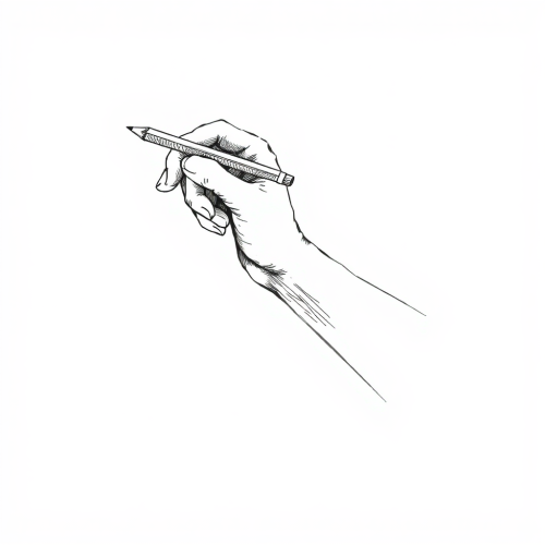 A hand drawing of a striped shirt in pencil.