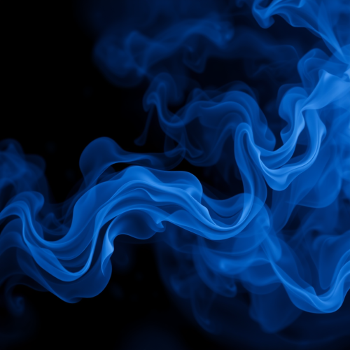 A hero in a swirling black and blue world.