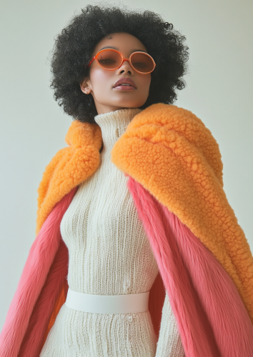 A hero wearing a cape in 70's style