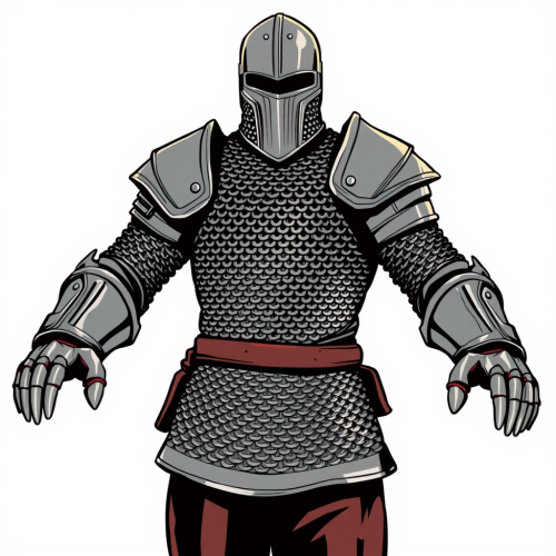 A knight in chain mail armor.