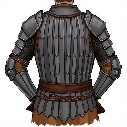 A knight in metal armor.