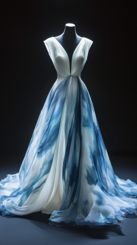 A magical evening gown inspired by Chinese pottery