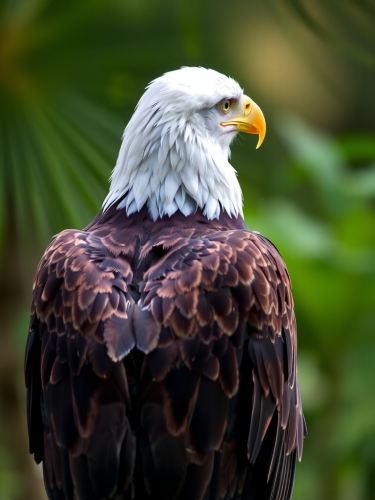 A majestic eagle with its back turned. A majestic eagle with its back turned.
