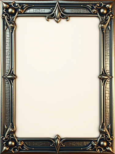 A metallic badass alligator-themed fantasy card border frame