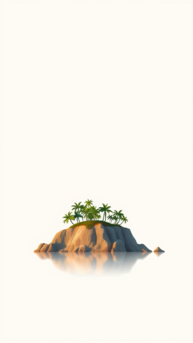 A minimalistic style island landscape.