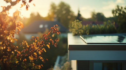 A modern German house with a solar panel