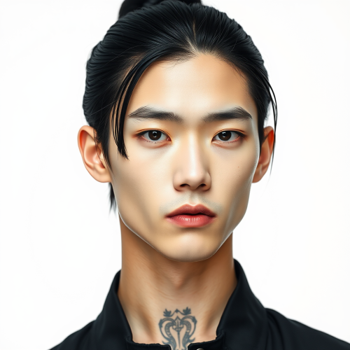 A mysterious young man with gothic style portrait.