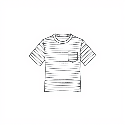 A pencil drawing of a striped shirt.