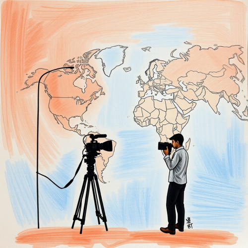 A person filming and editing to advertise goods.