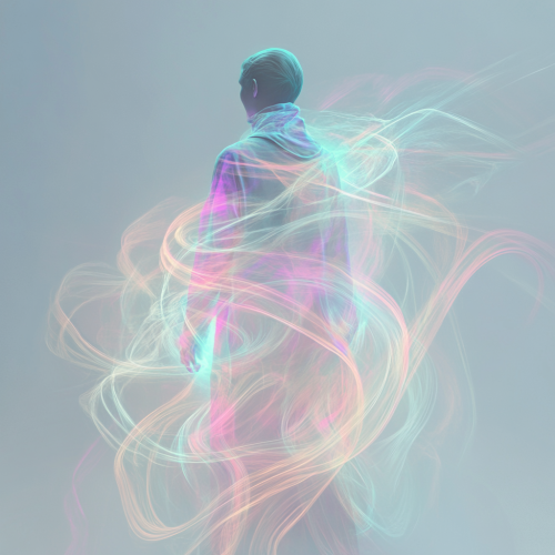 A person with glowing aura understanding emotions