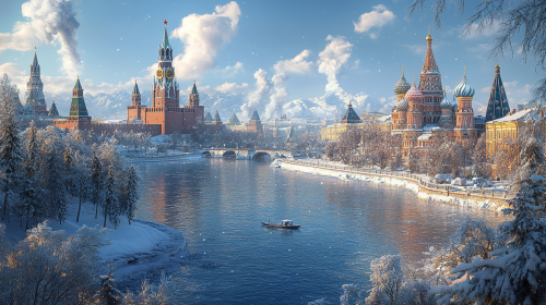 A realistic image of Russia's iconic landmarks