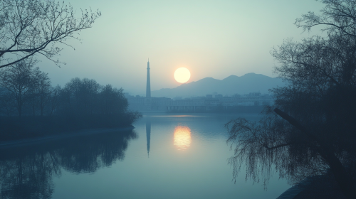 A realistic picture of North Korea at night A realistic picture of North Korea at night