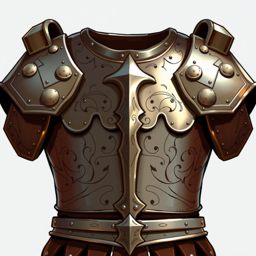 A shining dwarven breastplate illustration in high quality.