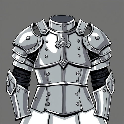 A shiny armor breastplate in a quick sketch.