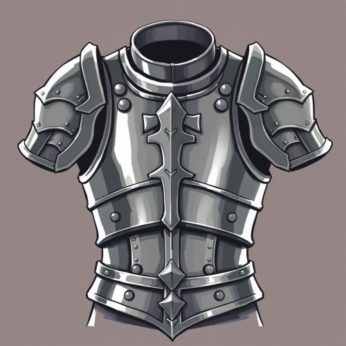 A shiny armor breastplate in a quick style.