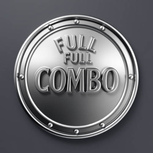 A shiny badge says FULL COMBO in 3D.