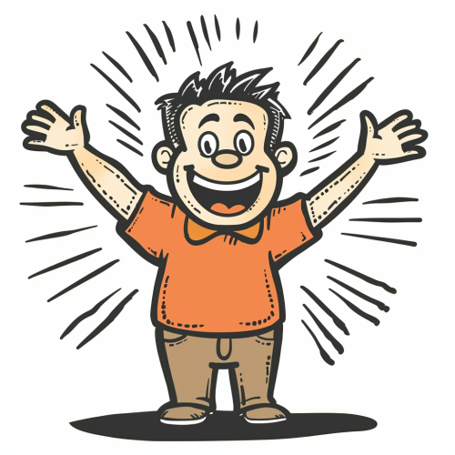 Cartoon Illustration of a happy person