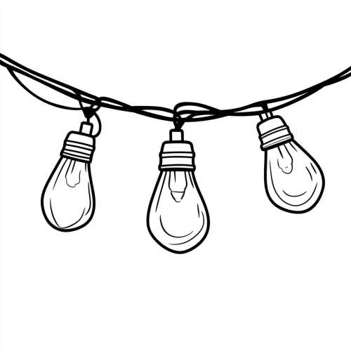 A simple drawing of Christmas lights for kids