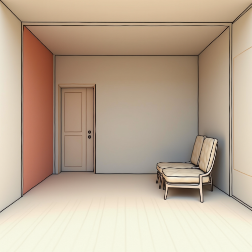 A simple modern home interior design drawing. A simple modern home interior design drawing.