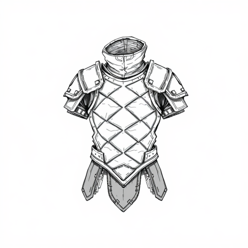 A sketch of clothing made from quilted fabric.