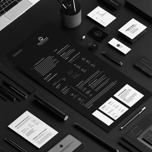 A sleek, black resume with clear sections