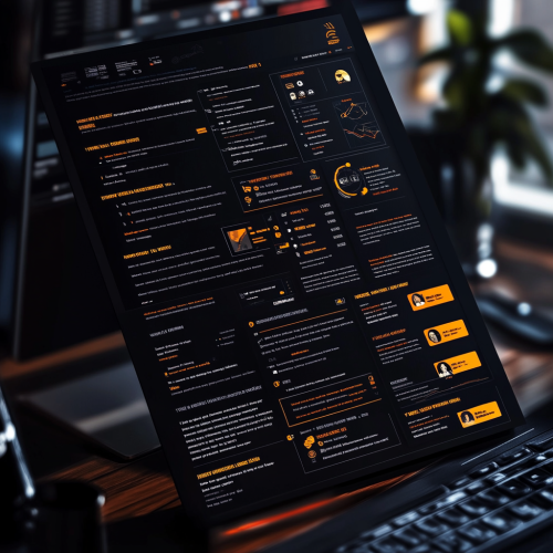 A sleek, modern resume with programming icons  A sleek, modern resume with programming icons