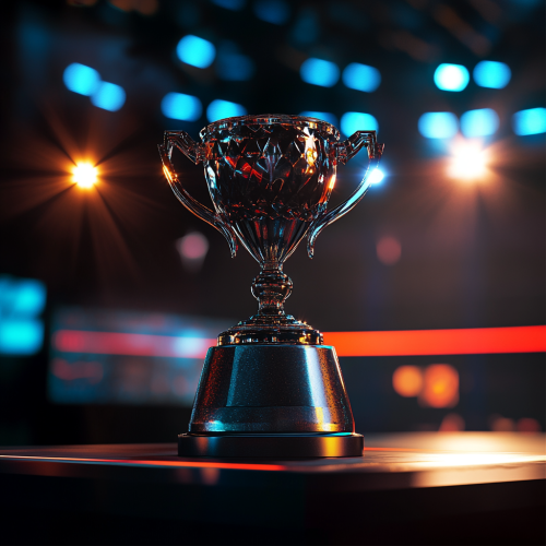 A sunny close-up of an E-sports game winner