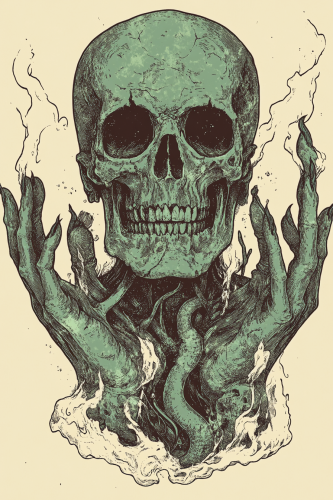 A surreal, old tarot illustration on t-shirt