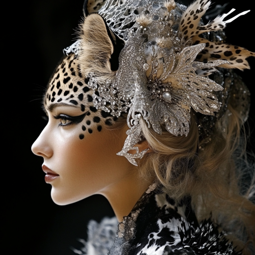 A surreal fusion of leopard and human essence
