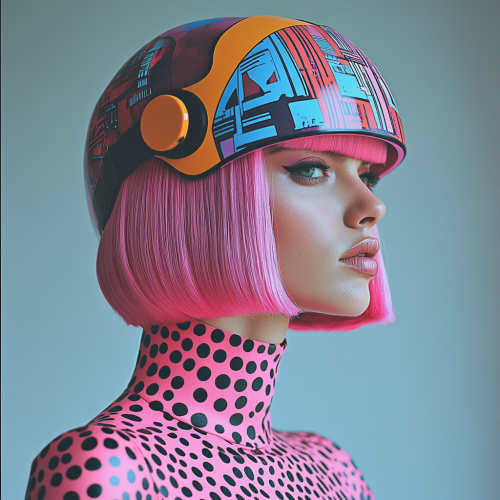 A surreal image of a fashionable woman.