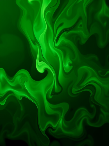 A swirling green and black hero in abstract art.