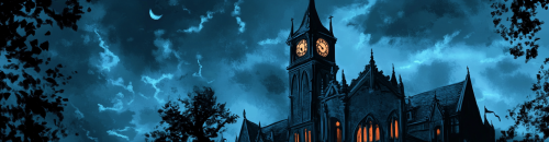 A tall gothic church on a gloomy day