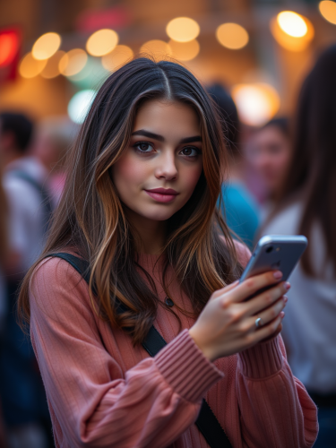 A white girl smiling in a sunny field.
