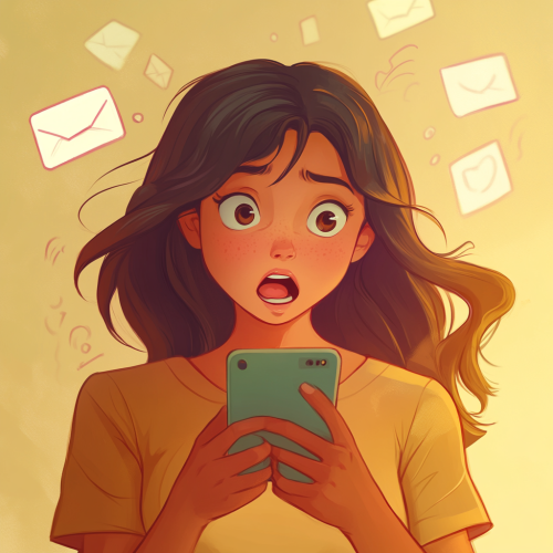 A woman feels embarrassed after sending wrong message