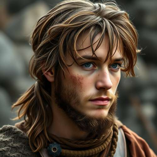 A young man with brown hair and facial hair.