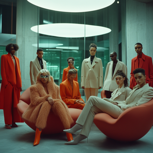 AI Fashion Designers Create Mohair Coat in Futuristic Office