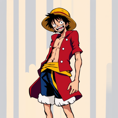 Abstract Art Style Depicting Luffy from One Piece