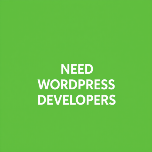Ad for WordPress Developers on Green Gradient