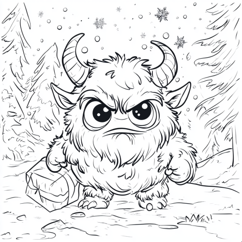 Adorable Krampus in Snowy Forest