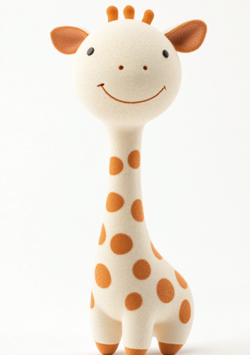 Adorable giraffe toy drawing by Klassen/Jeffers: cute, minimalistic.
