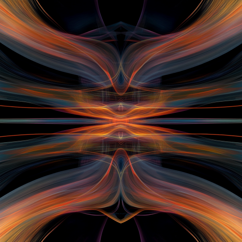 Aerodynamic lines creating symmetrical motion in abstract image