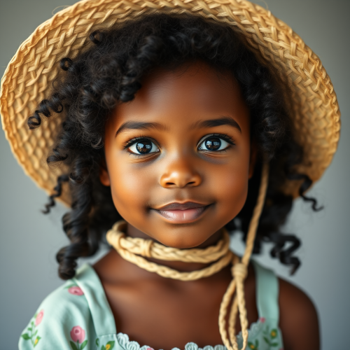 African American Girl with Bright Eyes on Easter