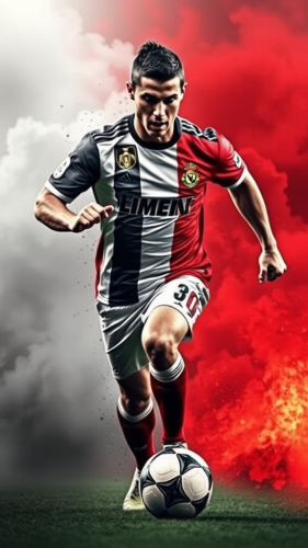 Aggressive Cristiano Ronaldo Playing Football in 3 Images